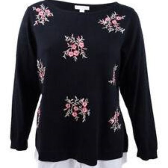 Embellished Layered-Look Sweater - 3X - Picture 1 of 5